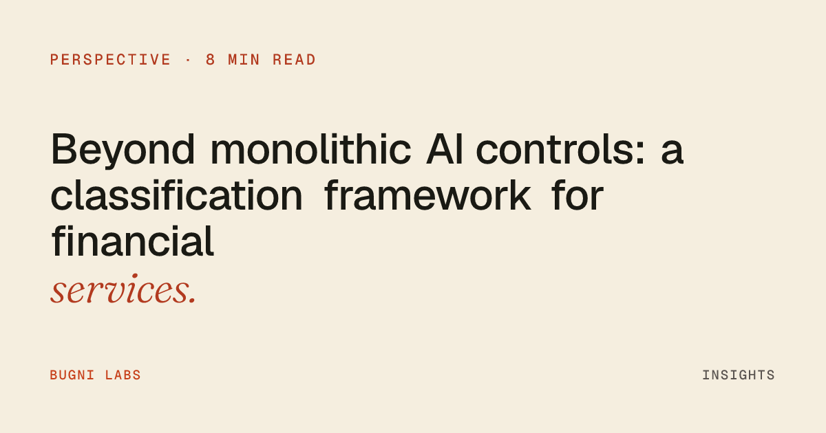 Beyond monolithic AI controls · a classification framework for ...